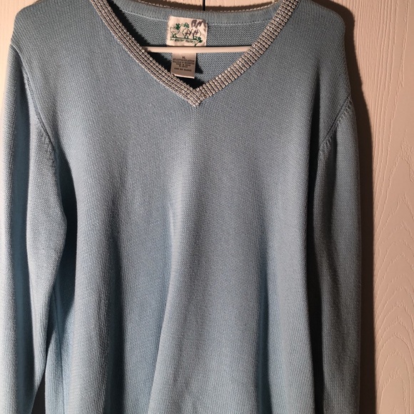 Women’s rare fall Quaker Factory baby blue long sleeve Sequin sweater - Picture 1 of 11